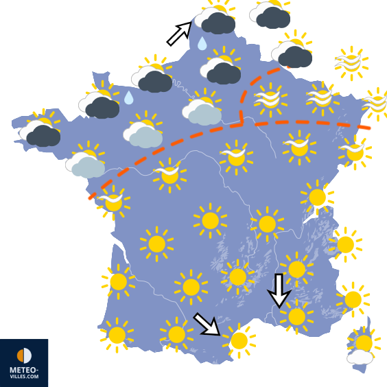 Carte de prévisions du temps du Mardi 1 septembre 2026