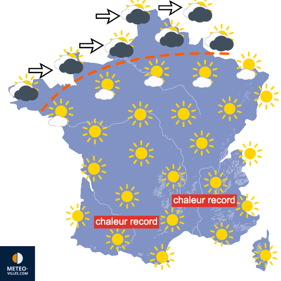 Carte de prévisions du temps du Mardi 1 septembre 2026