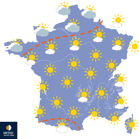 Carte de prévisions du temps du Samedi 5 septembre 2026