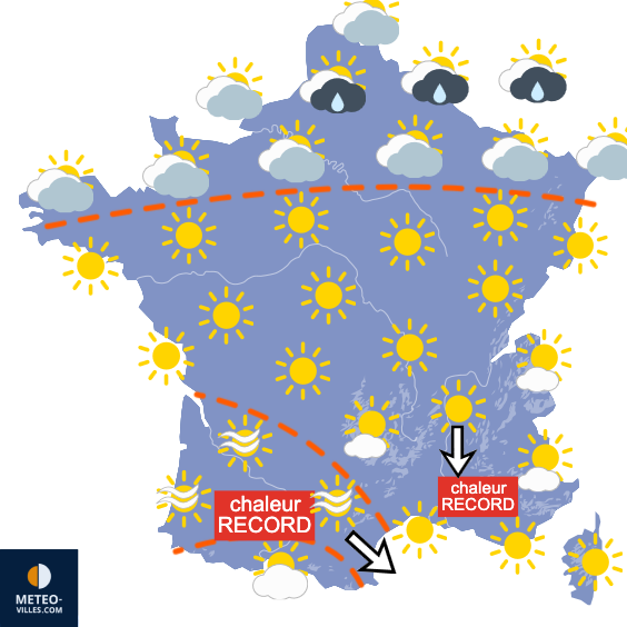 Carte de prévisions du temps du Samedi 5 septembre 2026
