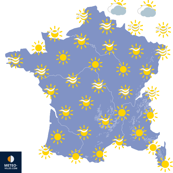 Carte de prévisions du temps du Samedi 5 septembre 2026