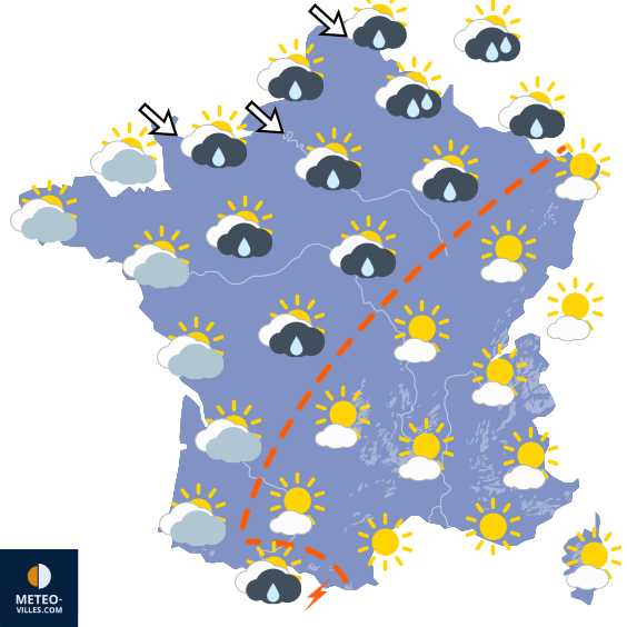 Carte de prévisions du temps du Mardi 1 septembre 2026