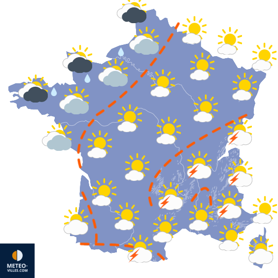 Carte de prévisions du temps du Vendredi 4 septembre 2026