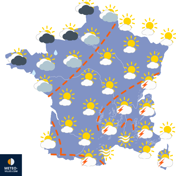 Carte de prévisions du temps du Vendredi 4 septembre 2026
