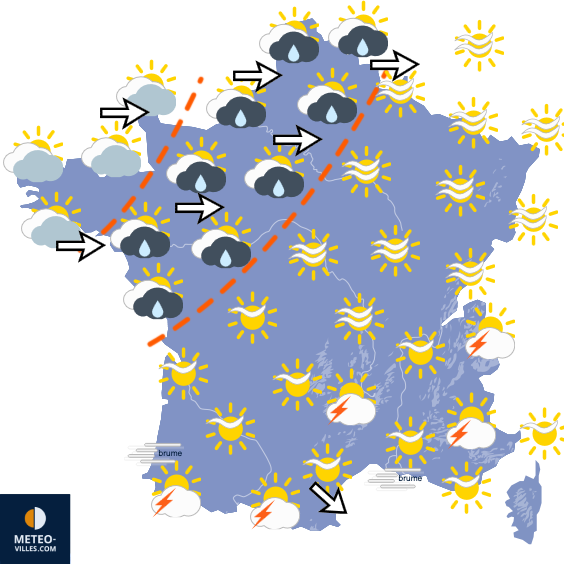 Carte de prévisions du temps du Dimanche 6 septembre 2026