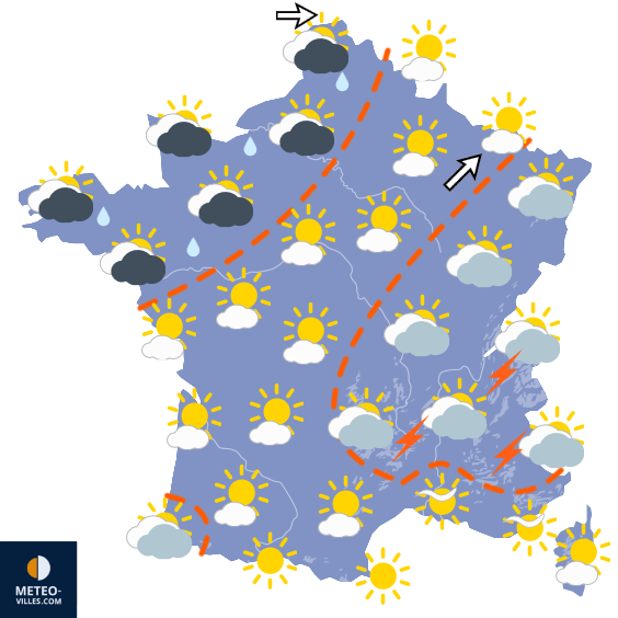 Carte de prévisions du temps du Dimanche 6 septembre 2026