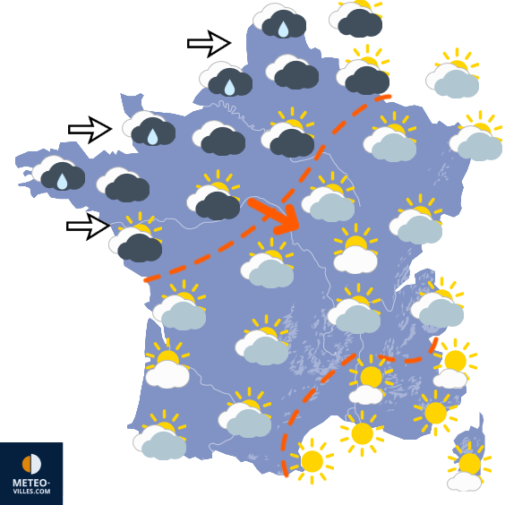 Carte de prévisions du temps du Vendredi 4 septembre 2026