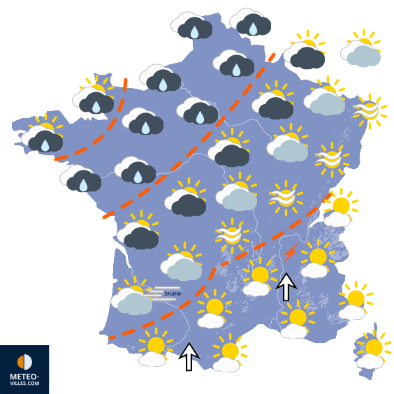 Carte de prévisions du temps du Dimanche 6 septembre 2026