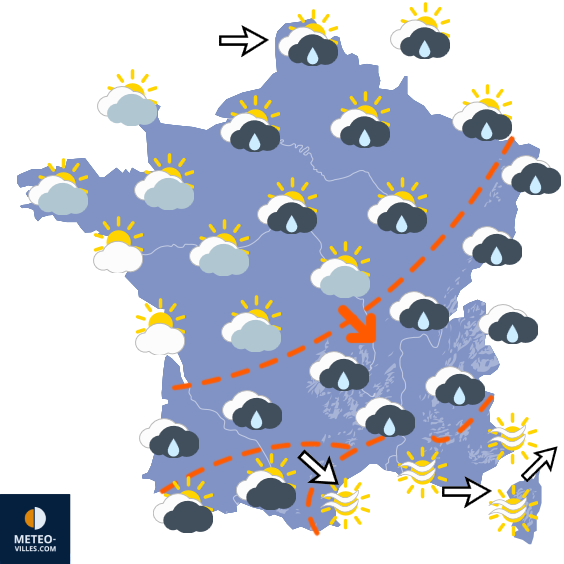 Carte de prévisions du temps du Vendredi 4 septembre 2026