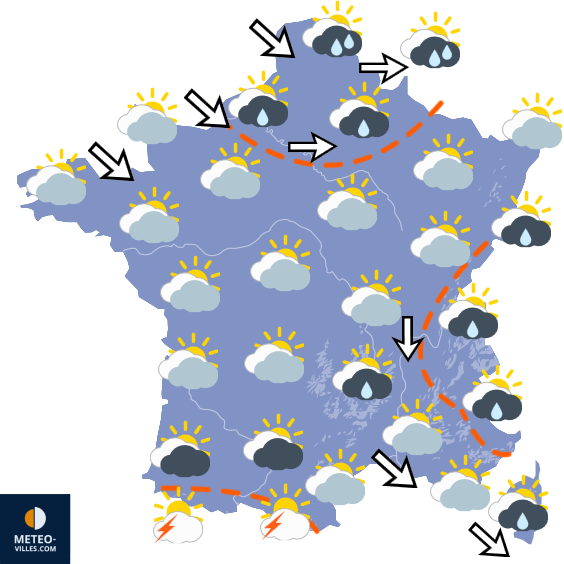 Carte de prévisions du temps du Dimanche 6 septembre 2026