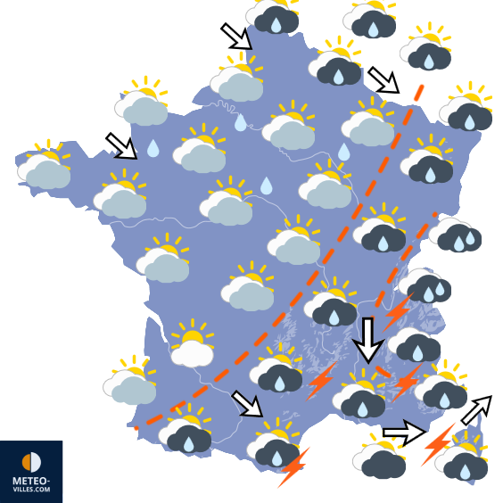 Carte de prévisions du temps du Mardi 8 septembre 2026