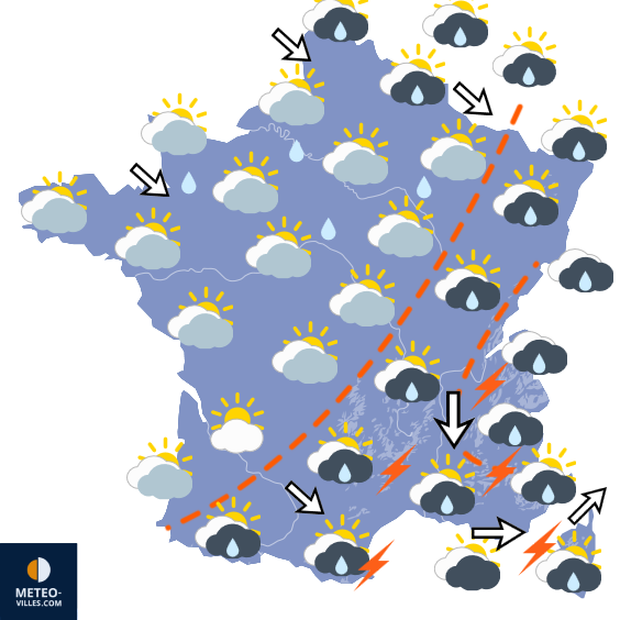 Carte de prévisions du temps du Mercredi 9 septembre 2026