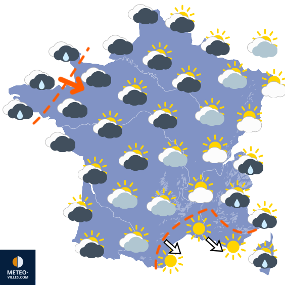 Carte de prévisions du temps du Vendredi 4 septembre 2026
