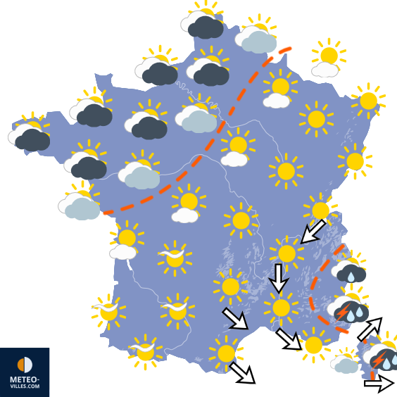 Carte de prévisions du temps du Jeudi 10 septembre 2026