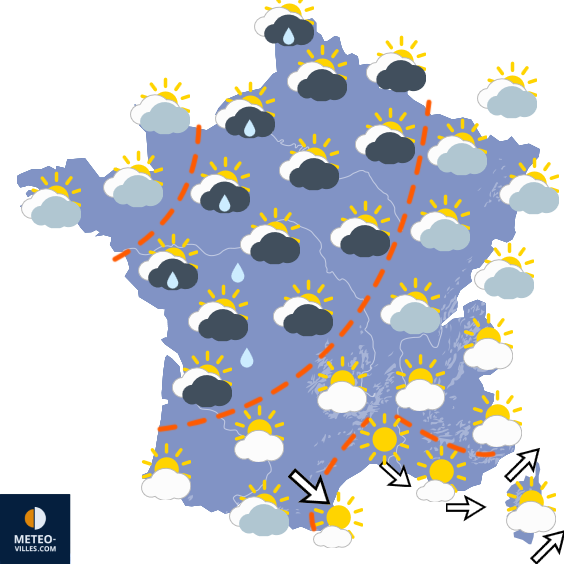 Carte de prévisions du temps du Mardi 8 septembre 2026