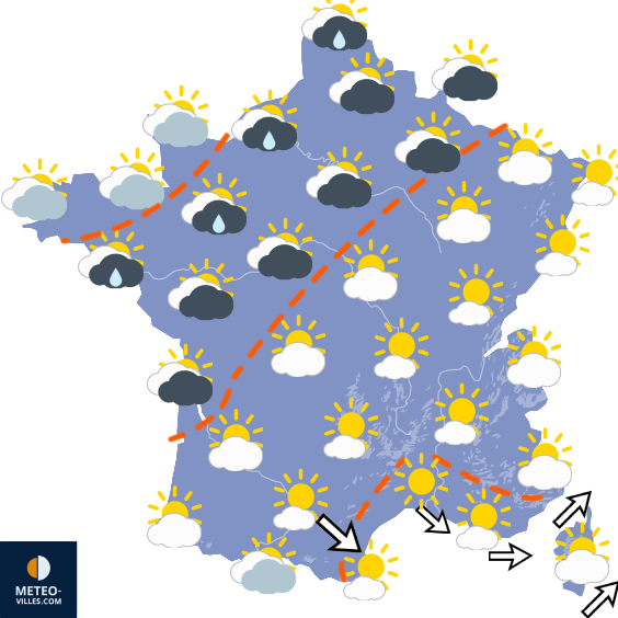Carte de prévisions du temps du Mercredi 9 septembre 2026