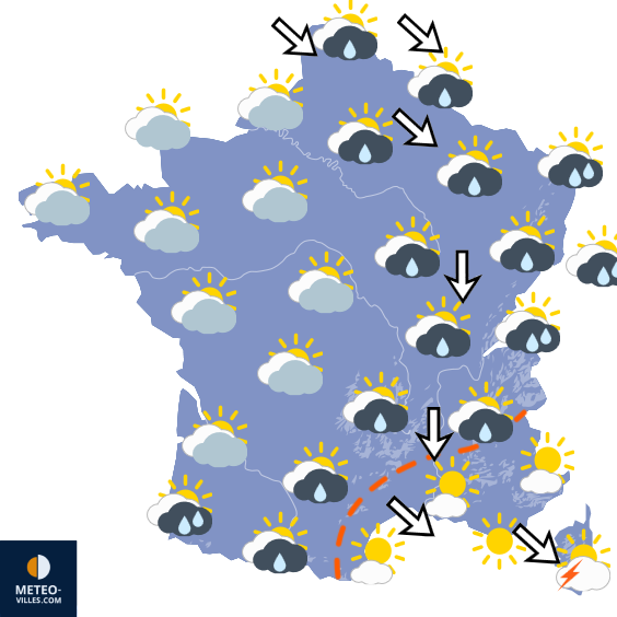 Carte de prévisions du temps du Samedi 5 septembre 2026