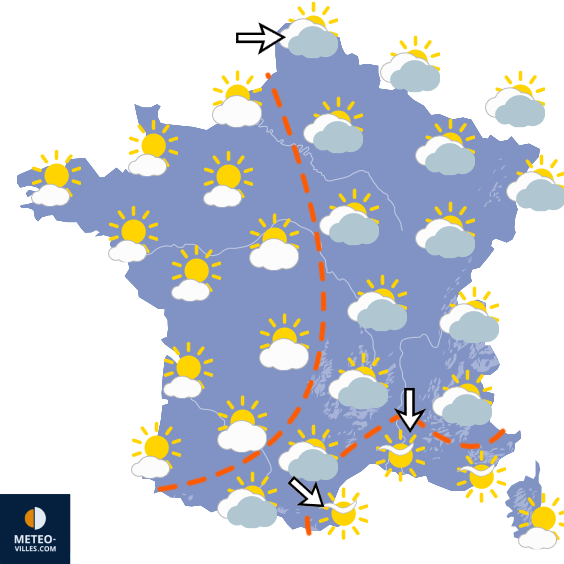 Carte de prévisions du temps du Dimanche 6 septembre 2026