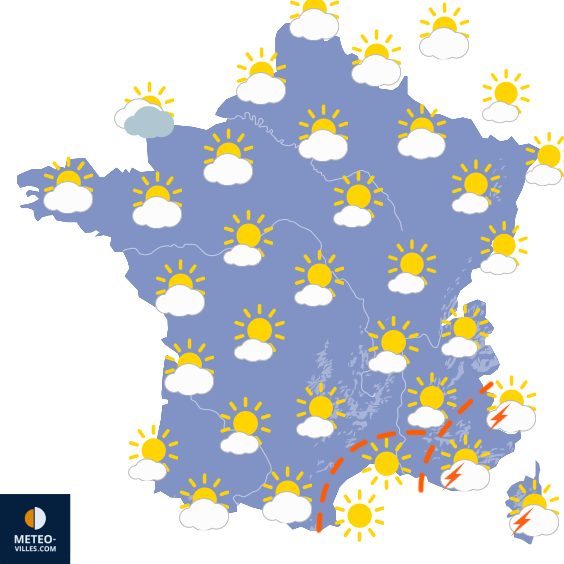 Carte de prévisions du temps du Mardi 8 septembre 2026