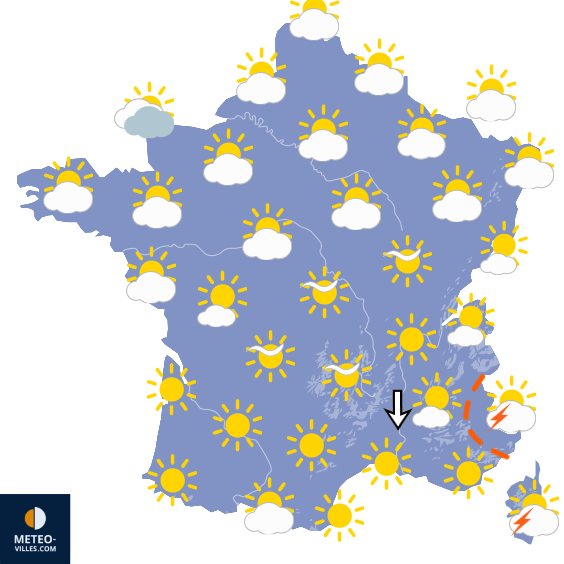 Carte de prévisions du temps du Jeudi 10 septembre 2026