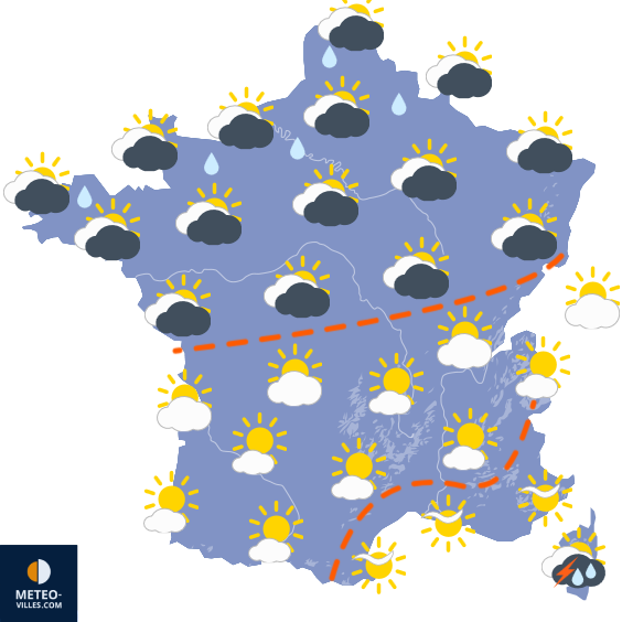 Carte de prévisions du temps du Dimanche 13 septembre 2026