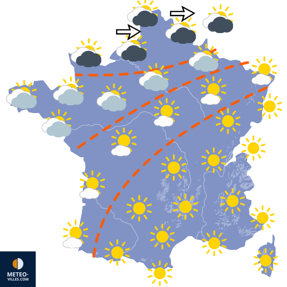 Carte de prévisions du temps du Mercredi 9 septembre 2026