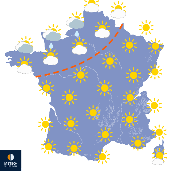 Carte de prévisions du temps du Mardi 8 septembre 2026