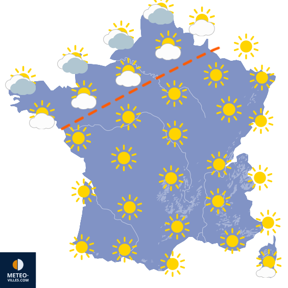 Carte de prévisions du temps du Mercredi 9 septembre 2026