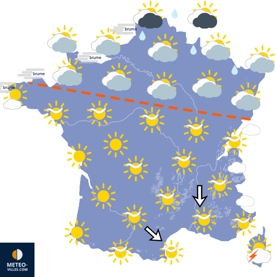 Carte de prévisions du temps du Samedi 12 septembre 2026