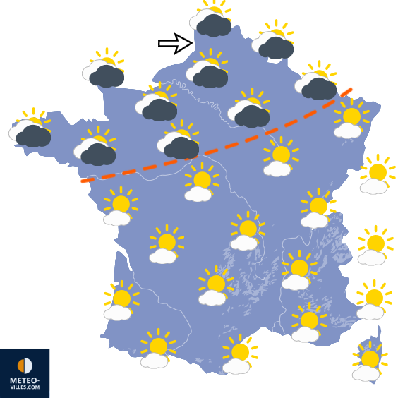 Carte de prévisions du temps du Mercredi 9 septembre 2026