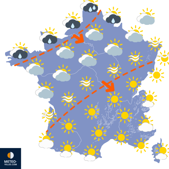 Carte de prévisions du temps du Jeudi 10 septembre 2026