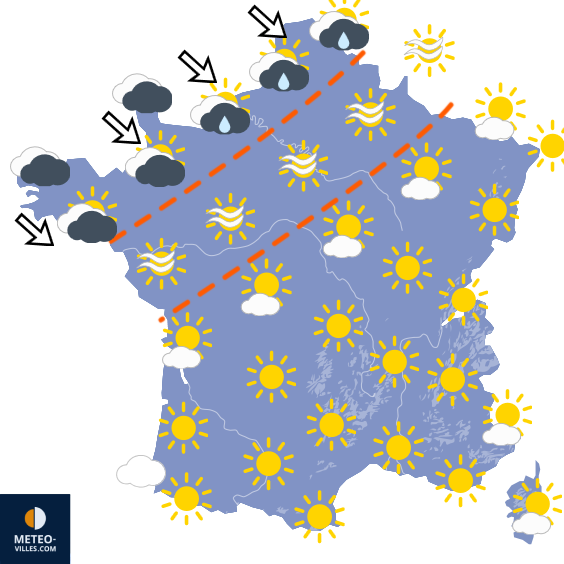 Carte de prévisions du temps du Samedi 12 septembre 2026