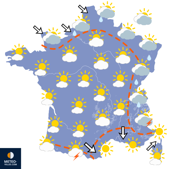 Carte de prévisions du temps du Samedi 12 septembre 2026