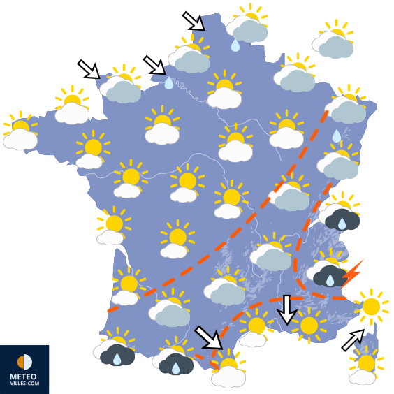 Carte de prévisions du temps du Dimanche 13 septembre 2026