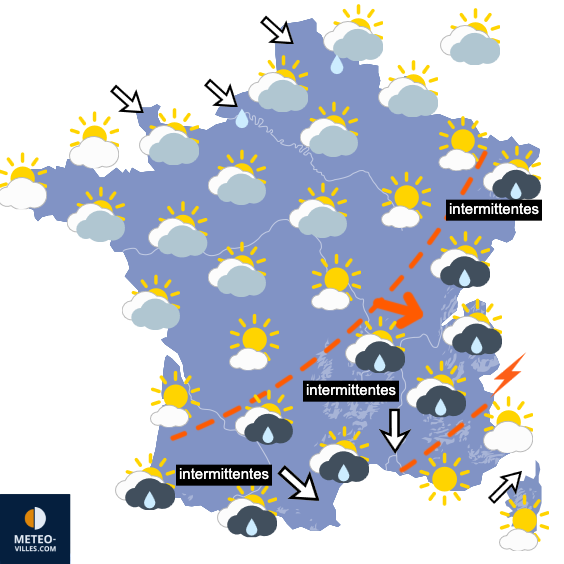 Carte de prévisions du temps du Mardi 15 septembre 2026