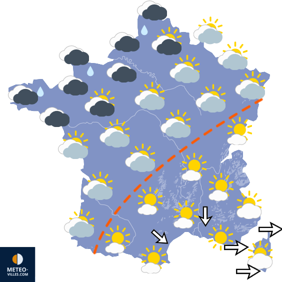Carte de prévisions du temps du Samedi 12 septembre 2026