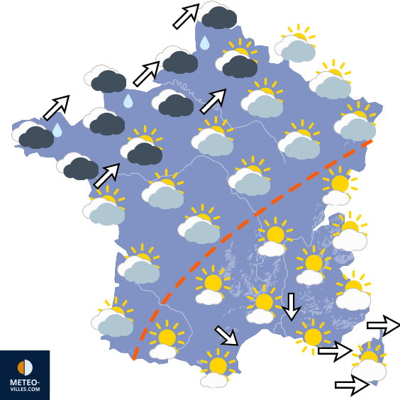 Carte de prévisions du temps du Dimanche 13 septembre 2026