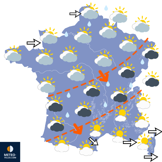 Carte de prévisions du temps du Samedi 12 septembre 2026