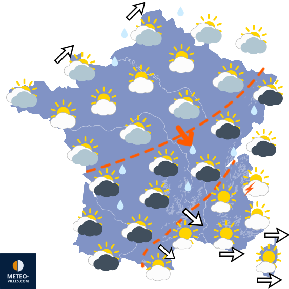 Carte de prévisions du temps du Mercredi 16 septembre 2026