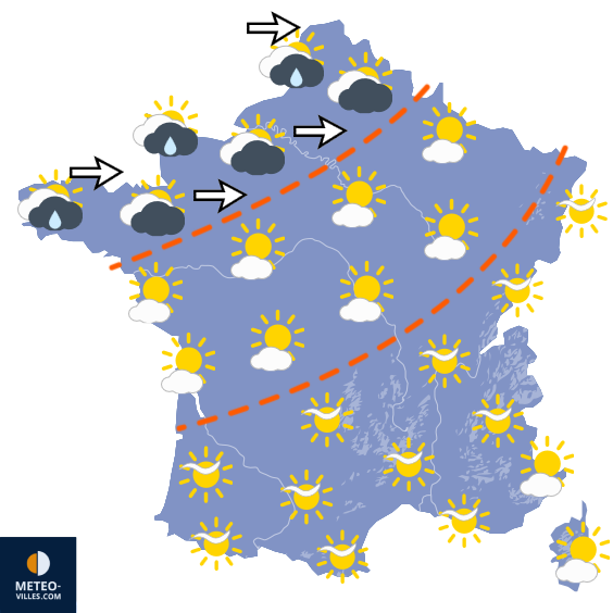 Carte de prévisions du temps du Samedi 12 septembre 2026