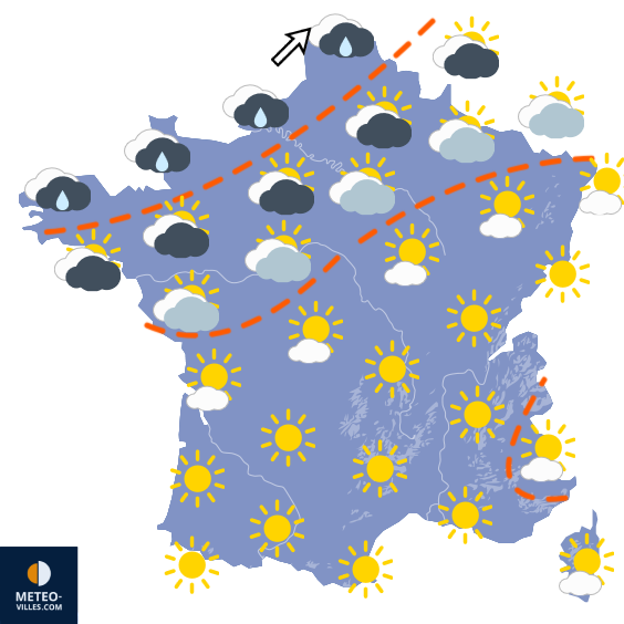 Carte de prévisions du temps du Lundi 14 septembre 2026