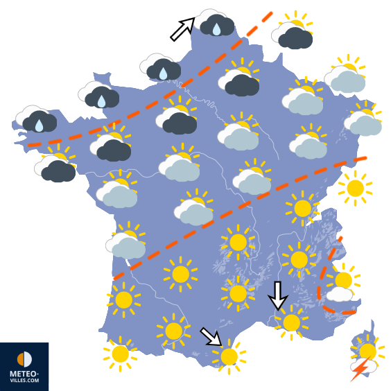 Carte de prévisions du temps du Mercredi 16 septembre 2026