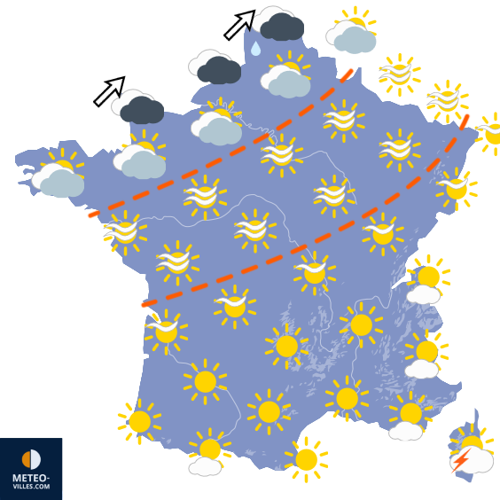 Carte de prévisions du temps du Samedi 19 septembre 2026