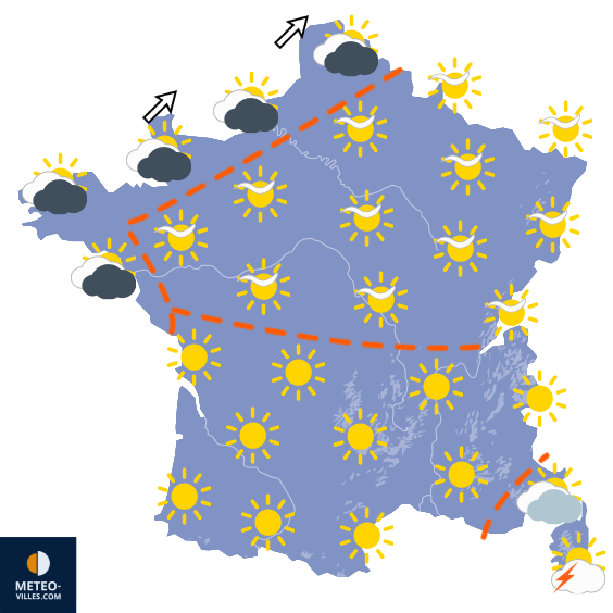 Carte de prévisions du temps du Samedi 19 septembre 2026