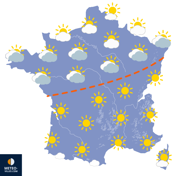 Carte de prévisions du temps du Samedi 12 septembre 2026