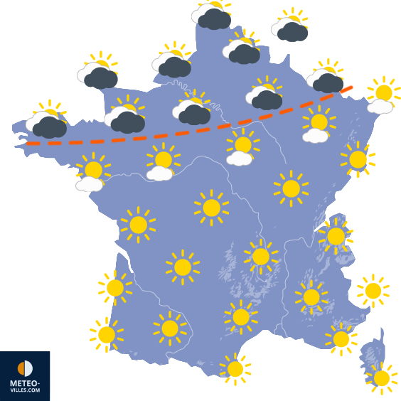 Carte de prévisions du temps du Mercredi 16 septembre 2026