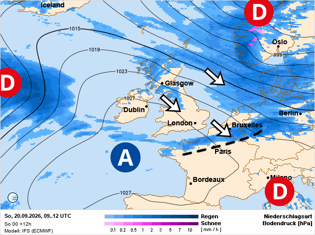 Carte de prévisions d'europe du Dimanche 20 septembre 2026