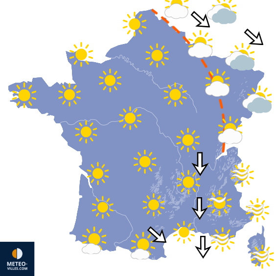 Carte de prévisions du temps du Mercredi 16 septembre 2026