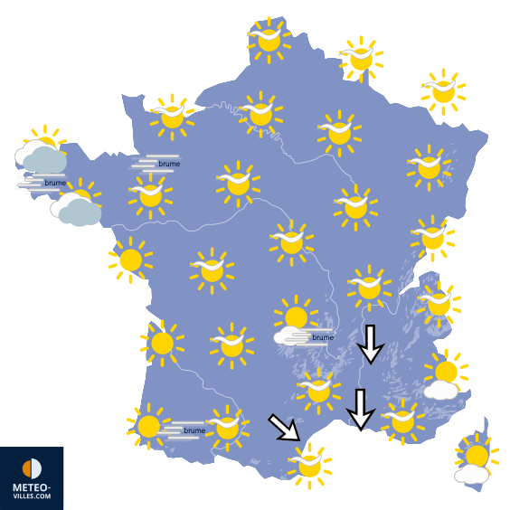 Carte de prévisions du temps du Lundi 21 septembre 2026