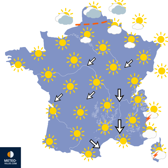 Carte de prévisions du temps du Thursday, September 17, 2026